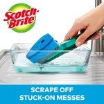 Scotch-Brite Advanced Soap Control Non-Scratch Dishwand, 1 Dish Wand, Keep Hands Out of the Mess, Prevents Soap from Leaking, Leak-Free Guarantee, Best for Nonstick Pots and Pans, Glass, Tubs, & More