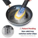 Dish Brush with Soap Dispenser Storage Set with 2 PCS Sponge Refills & Holder, Soap Dispensing Dish Brushes, Sponge with Soap Dispenser Handle, Dish Sponges with Handle for Dishes Pans Pots Sink