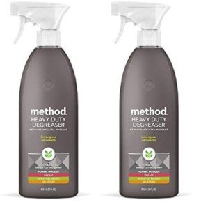 Method Heavy Duty Degreaser, Lemongrass Scent, Oven Cleaner & Stove Top Cleaner, 28 Oz Spray Bottle (Pack of 2),(Packaging may vary)