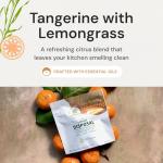 Grab Green Garbage Disposal Freshener and Cleaner Pods, 12 Count, Tangerine with Lemongrass Scent, Plant and Mineral Based, Removes Odors, Loosens Grime, Prevents Clogging