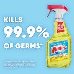 Windex Multipurpose Cleaner Disinfectant Spray Bottle, Packaging Designed to Prevent Leakage and Breaking, Surface Cleaning Spray, Citrus Fresh Scent, 23 Fl Oz