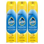 Pledge Dust & Allergen Multisurface Cleaner, Aerosol Spray, Lemon Scent, 9.7oz (Pack of 3)
