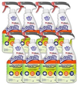 SC Johnson Professional, Fantastik Multi-Surface Cleaner & Disinfectant Spray Bottle, 32 Oz, Pack of 8