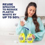 Mr. Clean Clean Freak Multi Surface Cleaning Spray, Deep Cleaning Mist Starter Kit and Refill Bundle, Lemon Zest Scent, 64 fl oz