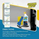 Cerama Bryte Glass Cooktop Cleaner Combo Kit with POW-R Grip, Scraper, Pad Removes Tough Stains, Stovetop Cleaner for Glass - Ceramic Surfaces, 10 Ounces, 4 Piece