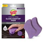 Scotch-Brite Scratch-Free Glass Cooktop Pads, Chemical-Free Cleaning, 2 Cleaning Pads