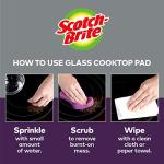Scotch-Brite Scratch-Free Glass Cooktop Pads, Chemical-Free Cleaning, 2 Cleaning Pads