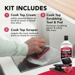 Weiman Cooktop and Stove Top Cleaner Kit - Glass Cook Top Cleaner and Polish 10 oz. Scrubbing Pad, Cleaning Tool, Razor, Scraper