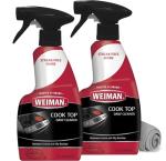 Weiman Glass Cooktop Cleaner & Polish For Daily Use on Ceramic, Induction Stove Top, Removes Grease & Oily Residue, Streak Free Shine, 12 oz, 2 Pack, Micro Fiber Buffing Towel