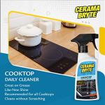 Cerama Bryte Daily Spray Cooktop and Stove Top Cleaner for Glass & Pads Combo Kit - Ceramic Surfaces, 16 Fluid Ounces, 4 Piece Set