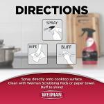 Weiman Glass Cooktop Cleaner & Polish For Daily Use on Ceramic, Induction Stove Top, Removes Grease & Oily Residue, Streak Free Shine, 12 oz, 2 Pack, Micro Fiber Buffing Towel