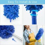 Buysenton Microfibre Duster With 100" Telescopic Extension Pole Kit for High Ceilings, Cleaning Fan Cobweb, Reusable and Washable Lightweight for Ceiling Fan Webs, Blinds