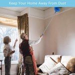 Buysenton Microfibre Duster With 100" Telescopic Extension Pole Kit for High Ceilings, Cleaning Fan Cobweb, Reusable and Washable Lightweight for Ceiling Fan Webs, Blinds