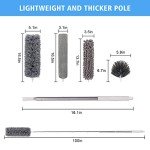 Tiumso Microfiber Feather Duster 5-in-1 Kit, Dusters for Cleaning, Duster with Extension Pole 100 Inches, Cobweb Duster, Microfiber Dusters for High Ceilings and Fans, Blinds, Cars and Furniture