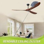 IVYROLL Cobweb Duster with Extension Pole, Spider Web Brush & Ceiling Cleaning Kit, 100" Microfiber Feather Duster Cleaner with Washable Head for Ceiling Fan, Furniture, Home