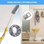 Tiumso Microfiber Feather Duster 5-in-1 Kit, Dusters for Cleaning, Duster with Extension Pole 100 Inches, Cobweb Duster, Microfiber Dusters for High Ceilings and Fans, Blinds, Cars and Furniture