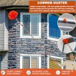 20 Feet High Reach Duster Kit with 2-14 ft Extension Pole, Cobweb & Corner Brush Cleaning Duster Kit for Cleaning, Microfiber Feather Duster Cleaner with Washable Head for Ceiling Fan, Furniture, Home