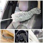 Tiumso Microfiber Feather Duster 5-in-1 Kit, Dusters for Cleaning, Duster with Extension Pole 100 Inches, Cobweb Duster, Microfiber Dusters for High Ceilings and Fans, Blinds, Cars and Furniture