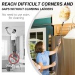 NEWONG Extendable Lambswool Duster 30-55inch with Aluminium Alloy Handle, Natural Long Feather Duster for Cleaning Fans, Ceiling, Bookshelevs, for Home&Office