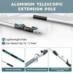 TelesPro 20 Foot High-Reach Duster Kit with 5-12FT Extendable Pole - High Ceiling Duster Cleaning Kit with Telescopic Pole,Cobweb Duster, Chenille Ceiling Fan Duster, Microfiber Feather Duster