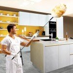 NEWONG Extendable Lambswool Duster 30-55inch with Aluminium Alloy Handle, Natural Long Feather Duster for Cleaning Fans, Ceiling, Bookshelevs, for Home&Office