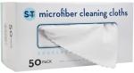 S&T INC. 50 Pack Microfiber Cleaning Cloth with Box, Bulk Towels for Home, Reusable Microfiber Towels for Cars, Cleaning Rags, White, 11.8 Inches x 11.8 Inches, 50 Count