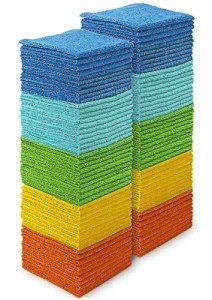 AIDEA Microfiber Cleaning Cloths, 100PK, Soft Absorbent Rags for Cleaning, Lint Free Towels, Kitchen Towels, Microfiber Dusting Cloth for Home, Car, Window, Cleaning Supplies, 12"×12"
