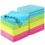 HOMEXCEL Microfiber Cleaning Cloths, 24 Pack Cleaning Rags for Kitchen, Lint Free, Scratch-Free, Highly Absorbent, and Reusable Cleaning Towels for House, Window and Glass, Cars, 11X9 inch