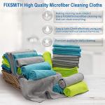 FIXSMITH Microfiber Cleaning Cloth - Pack of 50, Microfiber Towels for Cars 16 x 12 in, Highly Absorbent Cleaning Rags, Lint-Free, Streak-Free Cleaning Cloths for Car Kitchen Home Office