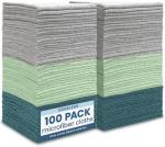S&T INC. 100 Pack Microfiber Cleaning Cloth, Edgeless Bulk Towels for Home, Reusable Microfiber Towels for Cars, Cleaning Rags, Assorted, 11.5 Inches x 11.5 Inches, 100 Count
