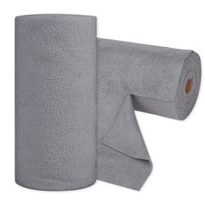 CARTMAN 60 Pack Microfiber Cleaning Cloth, Reusable Tear Away Towels Roll, 12"x12", Multi-Purpose Microfiber Towels Cleaning, Lint Free, Absorbent Cleaning Rags for Kitchen, Car, Glass (Grey)