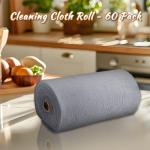 CARTMAN 60 Pack Microfiber Cleaning Cloth, Reusable Tear Away Towels Roll, 12"x12", Multi-Purpose Microfiber Towels Cleaning, Lint Free, Absorbent Cleaning Rags for Kitchen, Car, Glass (Grey)