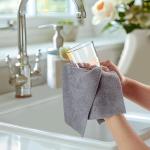 CARTMAN 60 Pack Microfiber Cleaning Cloth, Reusable Tear Away Towels Roll, 12"x12", Multi-Purpose Microfiber Towels Cleaning, Lint Free, Absorbent Cleaning Rags for Kitchen, Car, Glass (Grey)