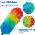 Tockrop 3 Pack Upgrade 19” Rainbow Static Feather Duster with Beandable and Washable Head - More Fibers Bigger Head Less Loss of Fiber