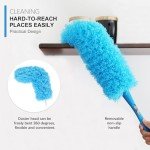 iHUFeather Rainbow Static Duster 24inch Reusable Microfiber Electrostatic Dusters with 2 Beandable and Washable Duster Head for Cleaning Home, Office, Car