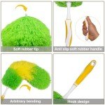 2 Pack 20-inch Microfiber Dusting Dusters with Non-Slip Handles and Bendable Microfiber Duster Heads, Perfect for Household Cleaning, Office Cleaning, and Car Cleaning, Feather Duster for Cleaning