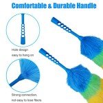 Tockrop 3 Pack Upgrade 19” Rainbow Static Feather Duster with Beandable and Washable Head - More Fibers Bigger Head Less Loss of Fiber