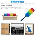 Tockrop 3 Pack Upgrade 19” Rainbow Static Feather Duster with Beandable and Washable Head - More Fibers Bigger Head Less Loss of Fiber