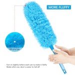 iHUFeather Rainbow Static Duster 24inch Reusable Microfiber Electrostatic Dusters with 2 Beandable and Washable Duster Head for Cleaning Home, Office, Car