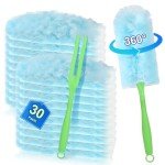 30PCS Disposable Dusters Refills Compatible with Swiffer,Bulk Heavy Duty 360 Degree Duster Replacement Head for Blinds Ceiling Fans and Furniture Dusting