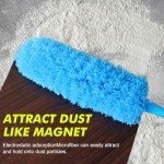 iHUFeather Rainbow Static Duster 24inch Reusable Microfiber Electrostatic Dusters with 2 Beandable and Washable Duster Head for Cleaning Home, Office, Car