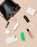 Small Lint Roller for Pet Hair Extra Sticky Travel Lint Remover with Cover and 4 Refills Total 150 Sheet Cute Lint Roller Portable in Purse Bag Car Traveling Essentials (Green)