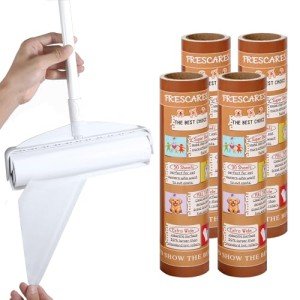 9.45'' Large Lint Roller Refills Extra Sticky for Frescares Long Handle Floor Lint Roller, 4 Refills, 360 Sheets