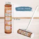 9.45'' Large Lint Roller Refills Extra Sticky for Frescares Long Handle Floor Lint Roller, 4 Refills, 360 Sheets