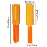 4 Pack Blinds Duster, Window Blinds Cleaner Duster Brush with 4 Microfiber Sleeves, Blinds Cleaning Tools for Window Blinds, Air Conditioner Vents, Fans, Car Vents...