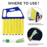 4Pcs Window Venetian Blind Cleaner Duster Tool,Washable 7 Fingers Dusting Cleaner and Air Vent Cleaner,Shutter Cleaner Brush,Blinds Air Conditioner Keyboard Fan Duster Dirt Housekeeping Cleaner