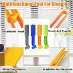 4 Pack Blinds Duster, Window Blinds Cleaner Duster Brush with 4 Microfiber Sleeves, Blinds Cleaning Tools for Window Blinds, Air Conditioner Vents, Fans, Car Vents...