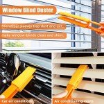 4 Pack Blinds Duster, Window Blinds Cleaner Duster Brush with 4 Microfiber Sleeves, Blinds Cleaning Tools for Window Blinds, Air Conditioner Vents, Fans, Car Vents...