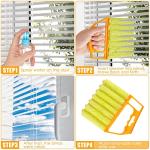 Geiserailie 2 Pcs Blind Cleaner Duster Tool 7 Finger Dusting Cleaner Tool for Window Venetian Washable Mini Handheld Brush for Air Conditioner Wood Blinds Dust Dirt (2 Color)