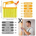 Geiserailie 2 Pcs Blind Cleaner Duster Tool 7 Finger Dusting Cleaner Tool for Window Venetian Washable Mini Handheld Brush for Air Conditioner Wood Blinds Dust Dirt (2 Color)